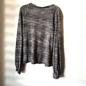 Zara Womens Small Black Heathered Long Sleeve Blouse